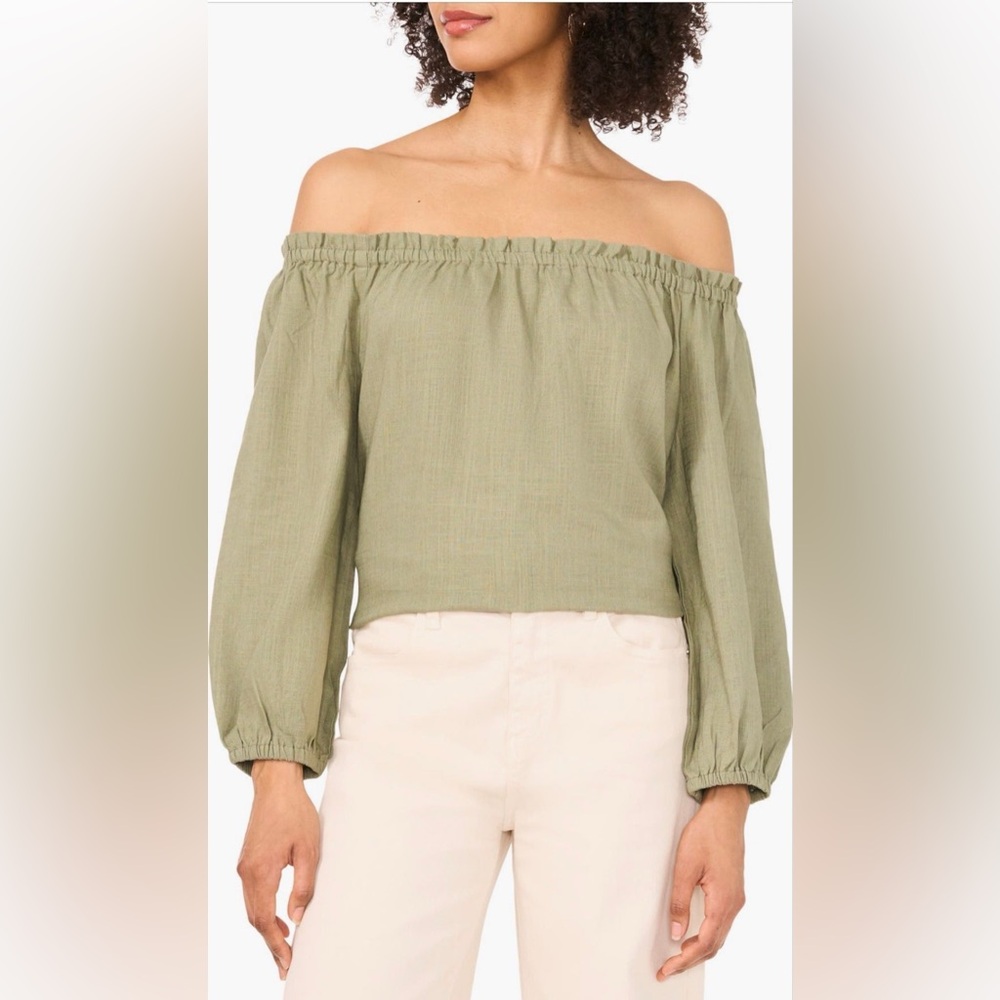 Vince Camuto Olive Off-Shoulder Top